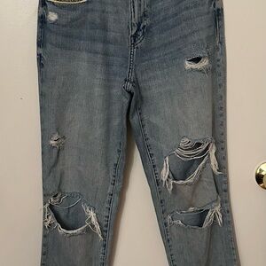 Pistola Blue Boyfriend Jeans with Distressed Details